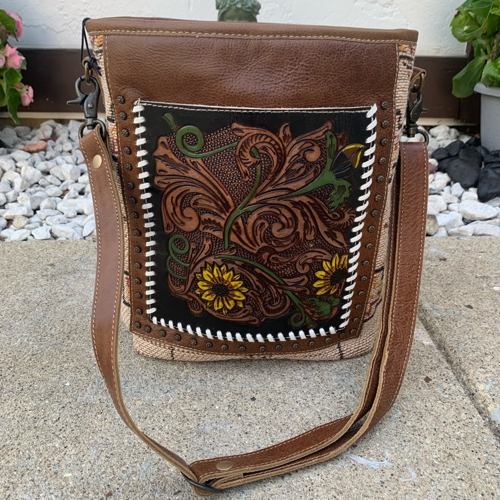 New Bohemian Floral Western Print Tote Bag Handbag - Picture 4 of 14